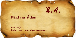 Michna Ádám névjegykártya